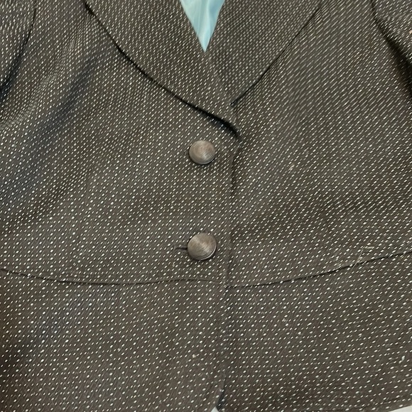 Jones New York Suit black with small dots of turquoise size 12 - Picture 5 of 13